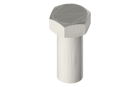 Hex bolts, inch: 1/4-20 to 3/4-10 (ASME B18.2.1), isometric render of a generated part