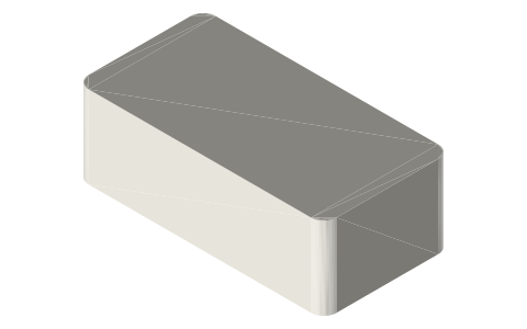 Hot Wheels track, car, blister card and case sizes, isometric render of a generated part