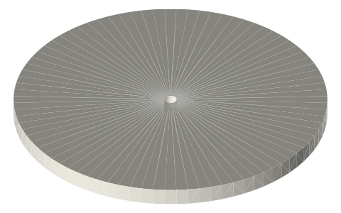 HQProp DP 5x4.3x3 V1S propeller, isometric render of a generated part