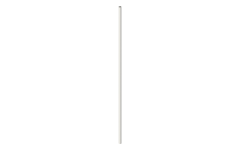 HTD displacer rods: Ø6 × 356.7 and M6 × 83, isometric render of a generated part