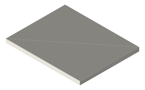 Credit card and ID card sizes (ISO/IEC 7810 ID-1: 85.60 × 53.98 × 0.76 mm), SIM cards, business cards, isometric render of a generated part
