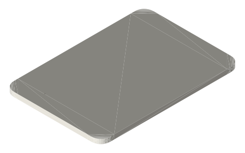 iPad mini (A17 Pro), isometric render of a generated part