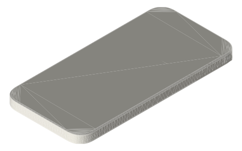 iPhone 12 mini, isometric render of a generated part