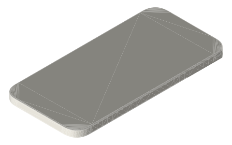 iPhone 12 Pro Max, isometric render of a generated part