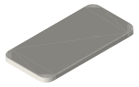 iPhone 12 Pro, isometric render of a generated part