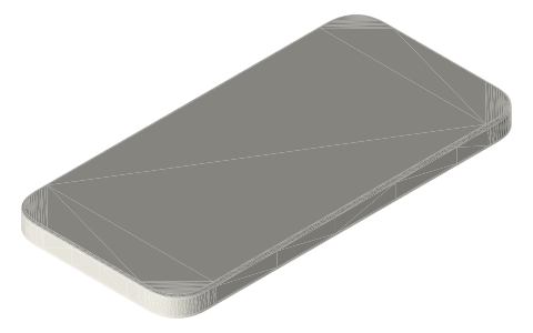iPhone 13 mini, isometric render of a generated part