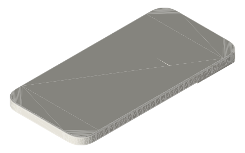 iPhone 13 Pro Max, isometric render of a generated part