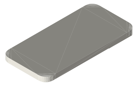 iPhone 13 Pro, isometric render of a generated part