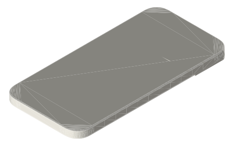 iPhone 14 Plus, isometric render of a generated part