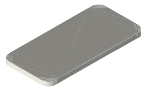 iPhone 14 Pro Max, isometric render of a generated part