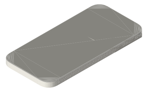iPhone 14 Pro, isometric render of a generated part