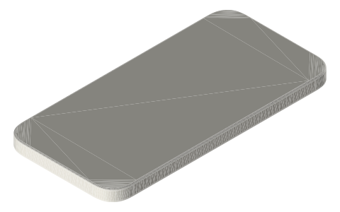 iPhone 14, isometric render of a generated part