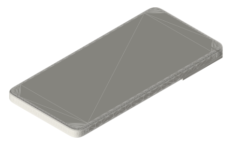 iPhone 16 Pro Max, isometric render of a generated part