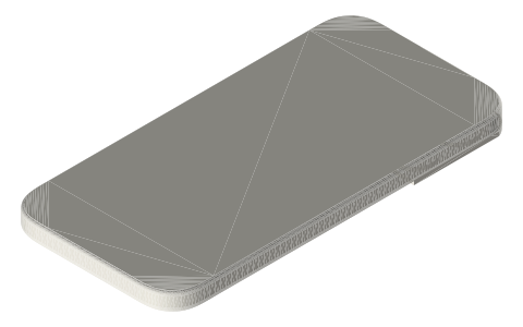 iPhone 16, isometric render of a generated part