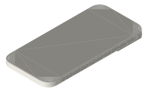 iPhone 17, isometric render of a generated part