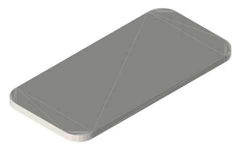 iPhone Air, isometric render of a generated part