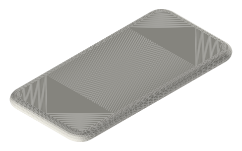 iPhone SE (3rd gen), isometric render of a generated part