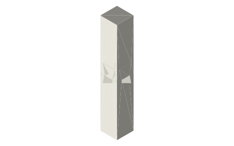 Kawai tsugite (four-way dovetail joint), isometric render of a generated part