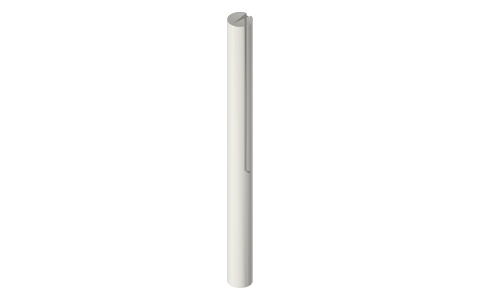 Shaft Ø8 × 100 with a 2 × 1 keyway (60 mm), isometric render of a generated part