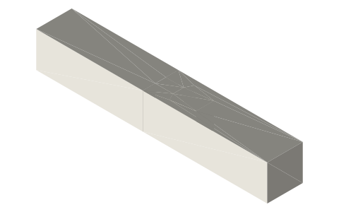 Koshikake kama tsugi (lapped gooseneck splice), isometric render of a generated part