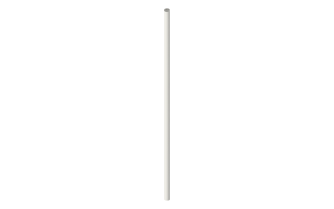 Linear rod Ø8 × 300, isometric render of a generated part