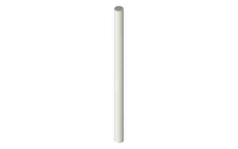 Linear shafts Ø3 to Ø25 mm (h6), 100 to 1000 mm long, isometric render of a generated part