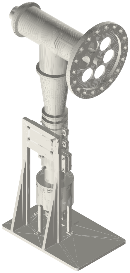 Build list: Tri-clamp charged beta, 2 in, isometric render of a generated part