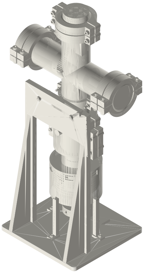 Build list: Tri-clamp sealed diaphragm generator, 2 in, isometric render of a generated part