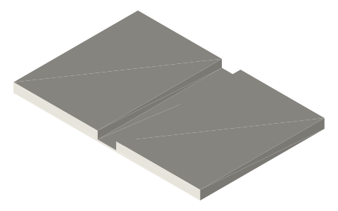 Living hinge (flexure hinge), isometric render of a generated part