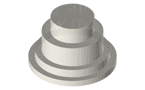 40 mm loudspeaker envelope, isometric render of a generated part