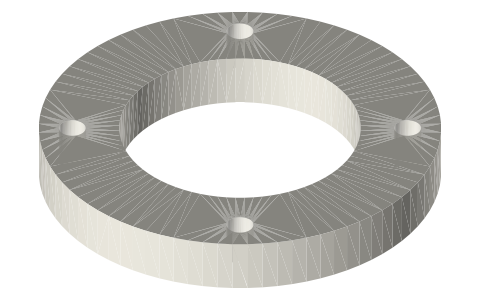Ø48 clearance-seal piston with a 40-magnet carrier, isometric render of a generated part
