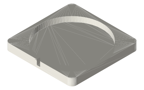 MagSafe charger puck and Apple Watch charger dimensions, MagSafe case thickness limit, isometric render of a generated part