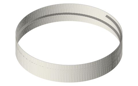 Mason jar screw band, regular mouth (70-450 thread), isometric render of a generated part