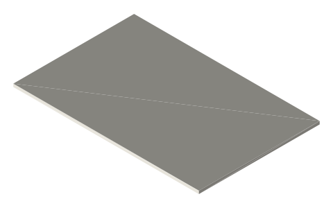 Mini American board-game card (41 × 63 mm), isometric render of a generated part