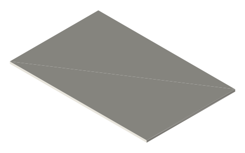 Mini European board-game card (44 × 68 mm), isometric render of a generated part