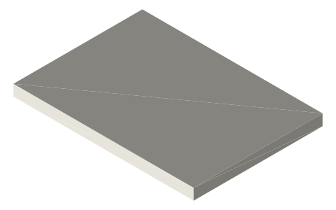 Nano SIM (4FF) card, isometric render of a generated part