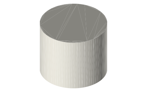 Hydroponic net pot 85 × 70 mm, isometric render of a generated part
