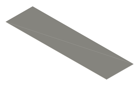 NSW slimline number plate (372 × 100 mm), isometric render of a generated part