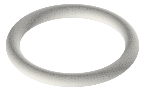 O-rings, common metric sizes (ISO 3601), isometric render of a generated part