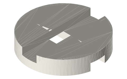 Oldham coupling centre disc Ø40, isometric render of a generated part