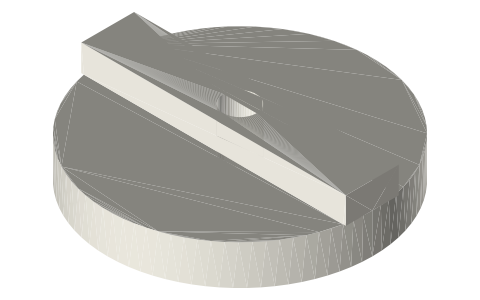 Oldham coupling hub Ø40, 5 mm bore, isometric render of a generated part