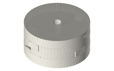 Oldham coupling (parallel-offset shaft coupling), isometric render of a generated part