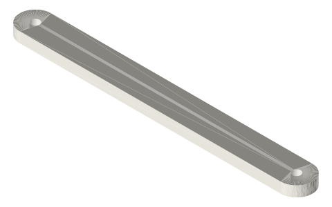 Pantograph arms, 200 and 100 mm (set of four), isometric render of a generated part