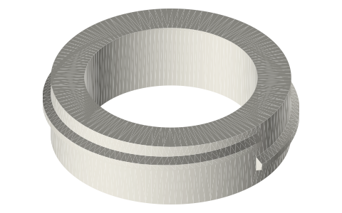 PET bottle necks: PCO 1881 (soda, 28 mm) and 38 mm (milk/juice), isometric render of a generated part