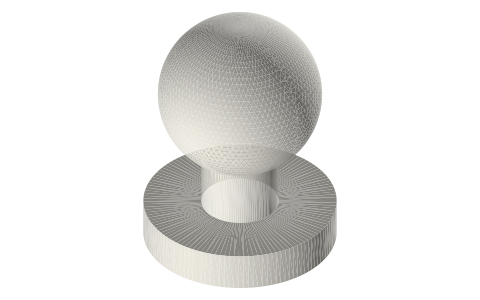17 mm ball joint for phone mounts (ball stud), isometric render of a generated part