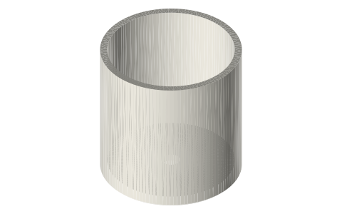 Pistons Ø29.9 × 30 and Ø39.9 × 40, isometric render of a generated part