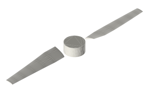 Pitch-to-diameter ratio, isometric render of a generated part