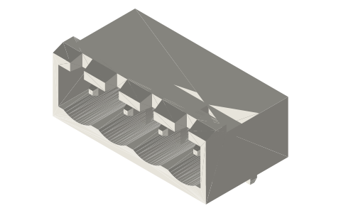 Pluggable terminal block headers: Phoenix MSTBA / MSTBVA 2,5 (5.0 / 5.08 mm), 2–6 positions, isometric render of a generated part