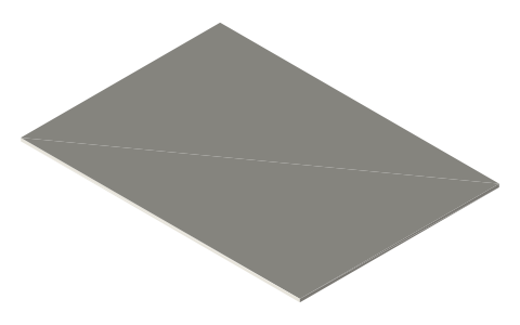Poker-size playing card (2.5 × 3.5 in), isometric render of a generated part