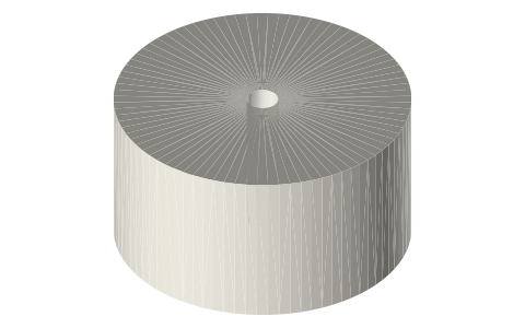 Polymaker 5 kg plastic (PP) spool, isometric render of a generated part